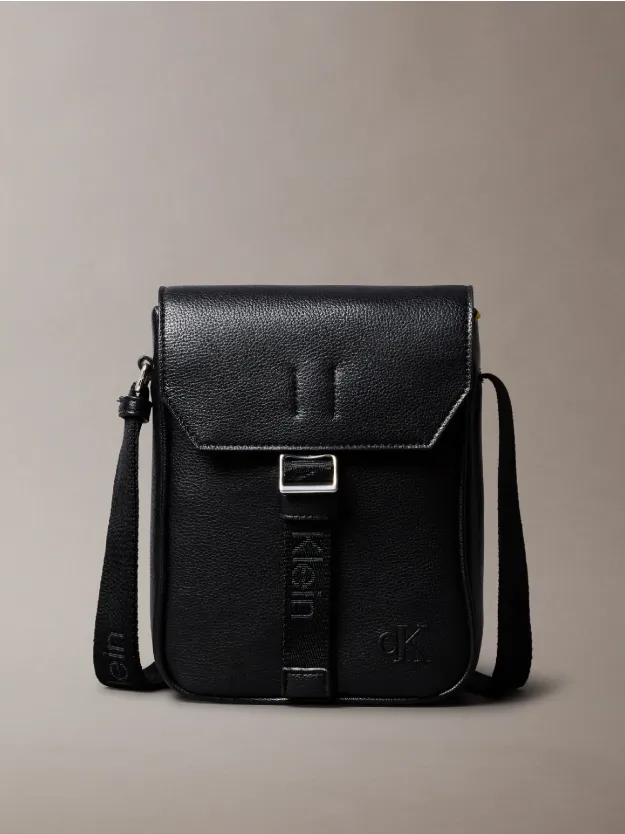 Black Cargo Flap Reporter Bag