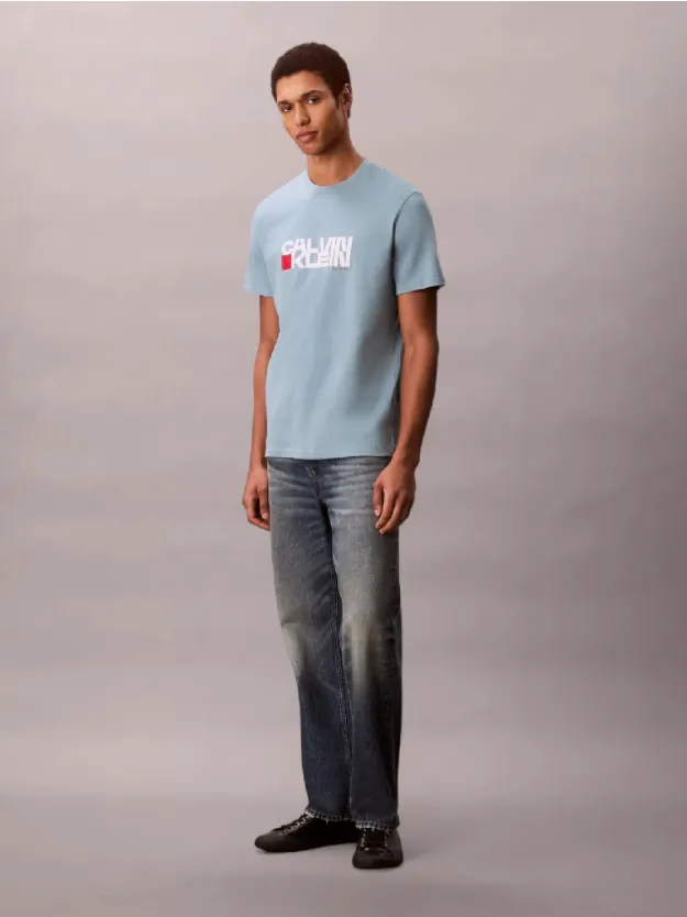 Smoke Blue تيشرت بطبعة رِد بوكس