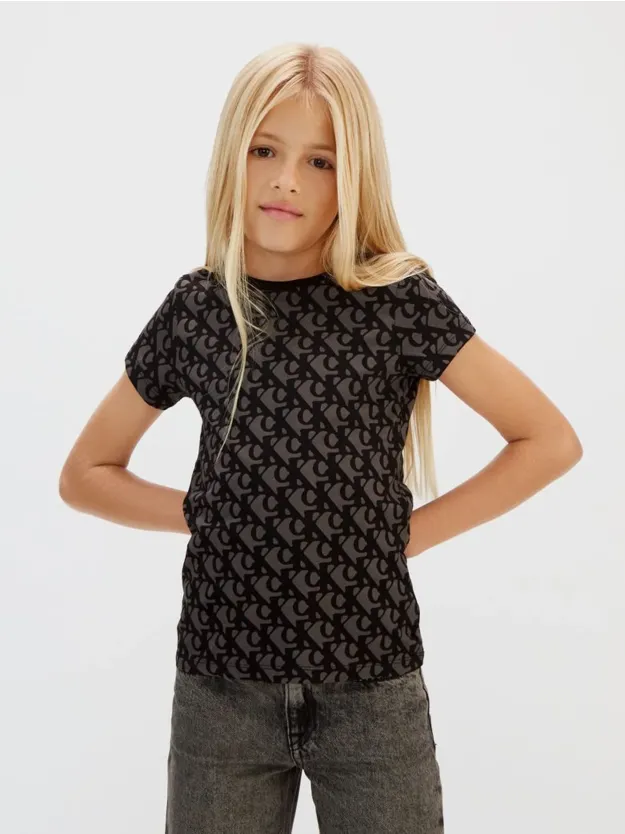 Whitecap Gray / Ck Black طقم 2 تيشرت مخطط بقصّة سليم