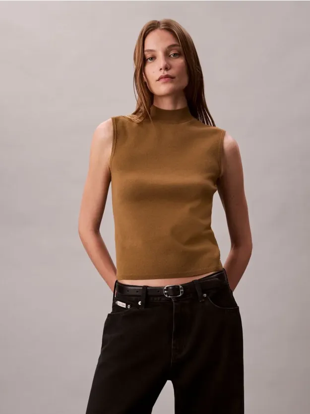 Espresso Style جيليه برقبة قائمة من مزيج الفسكوز