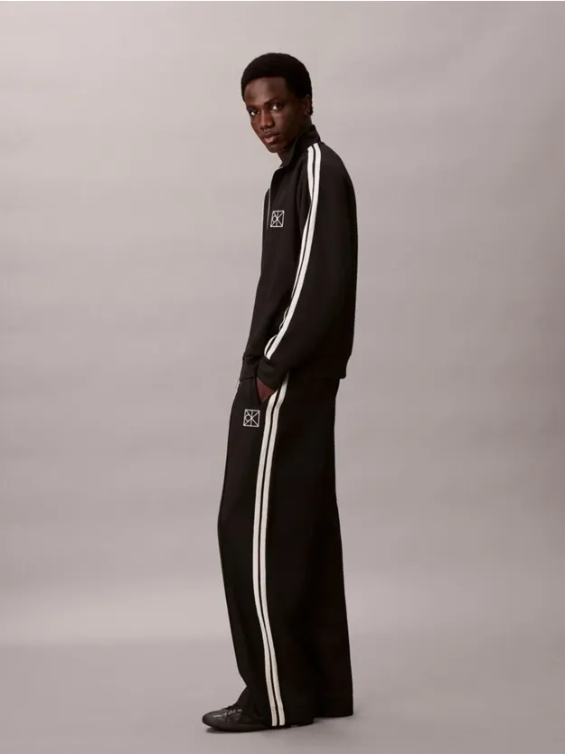Black Double Knit Track Trousers