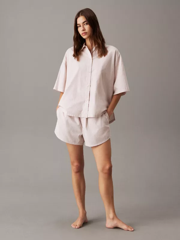 Cotton Poplin Shorts Pyjama Set