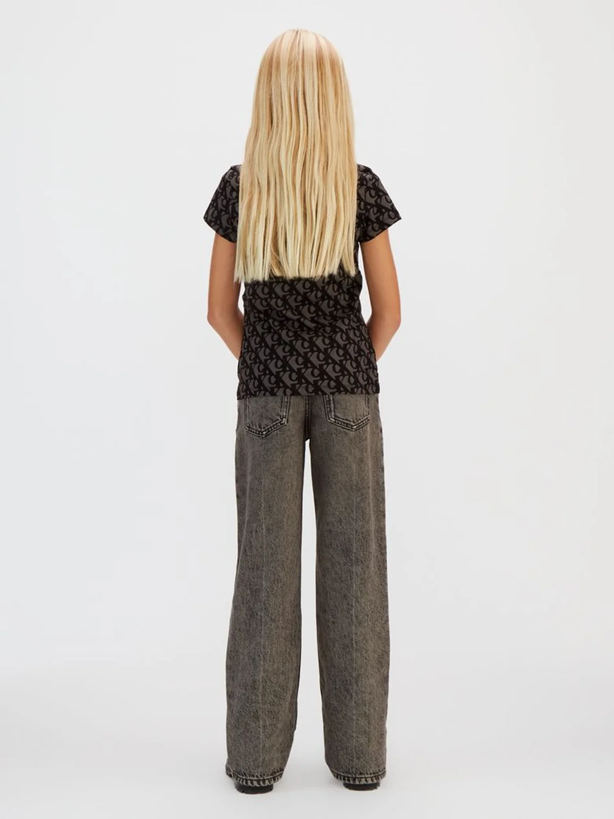 Whitecap Gray / Ck Black طقم 2 تيشرت مخطط بقصّة سليم