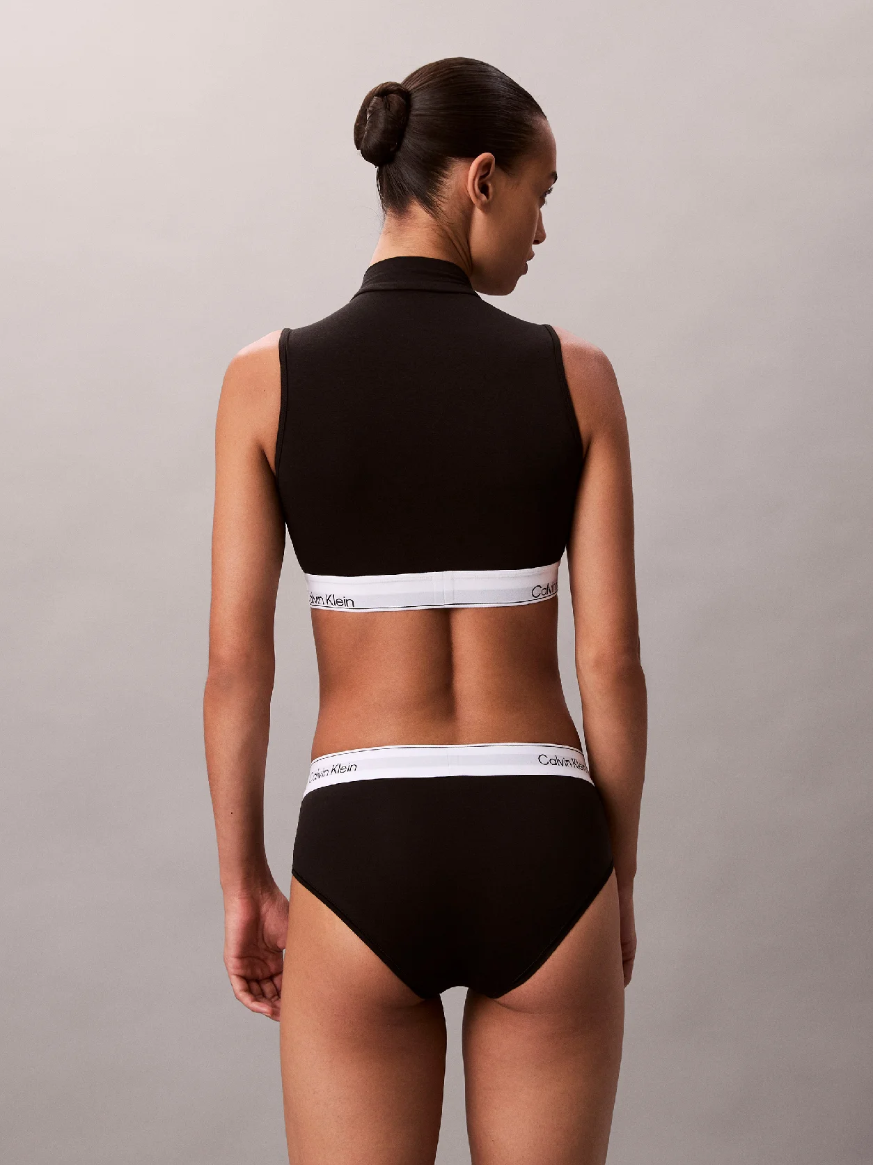 Black Lightly Lined Mockneck Bralette - Icon Cotton Modal